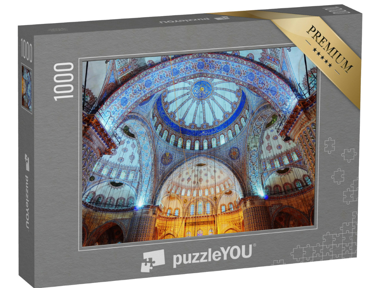 Puzzle de 1000 pièces « Intérieur de la Mosquée Bleue à Istanbul »