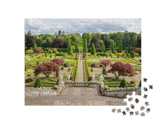 Puzzle de 1000 pièces « Château et jardins de Drummond dans le Perthshire, Écosse »