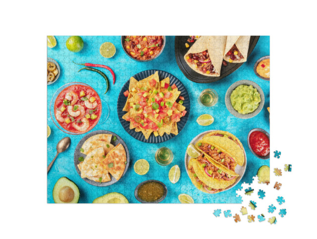 Puzzle de 1000 pièces « Sélection de plats mexicains typiques »