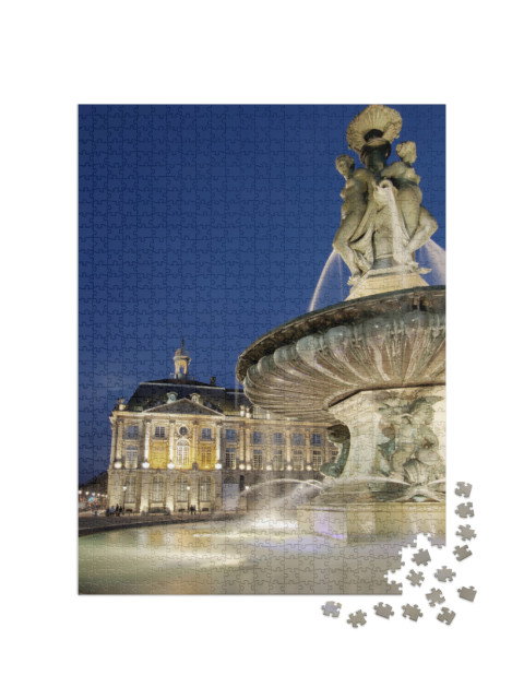 Puzzle de 1000 pièces « Fontaine de la place de la Bourse, Bordeaux (France) »