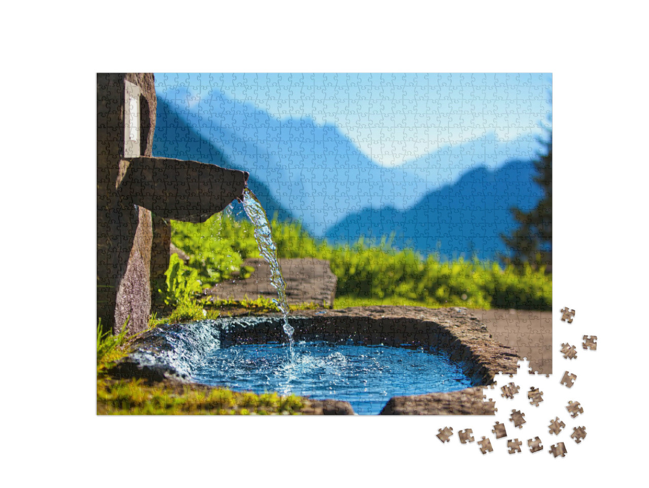 Puzzle de 1000 pièces « Source d'eau dans les Alpes »