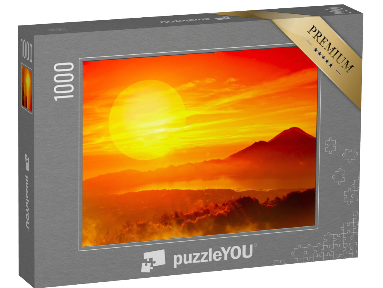 Puzzle de 1000 pièces « Savane africaine dans un coucher de soleil rougeoyant »