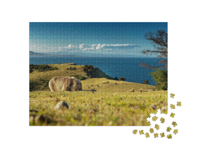 Puzzle de 1000 pièces « Un wombat cherche de la nourriture »