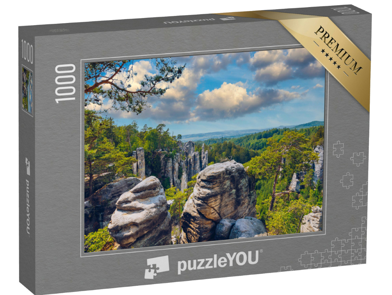 Puzzle de 1000 pièces « Rocher de Prachov, formation rocheuse dans la région de Cesky Raj, République tchèque »