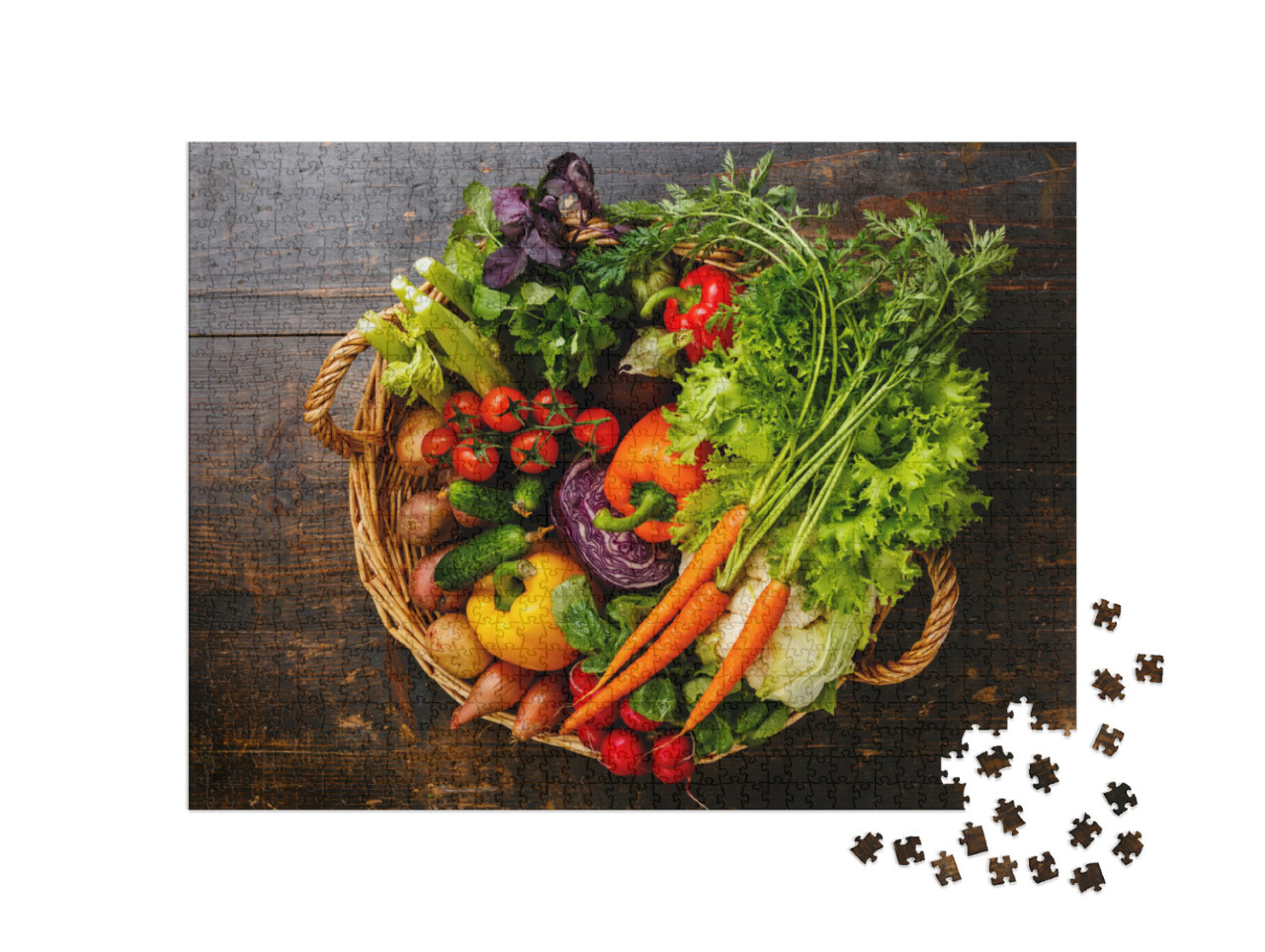 Puzzle de 1000 pièces « Légumes frais dans le panier »