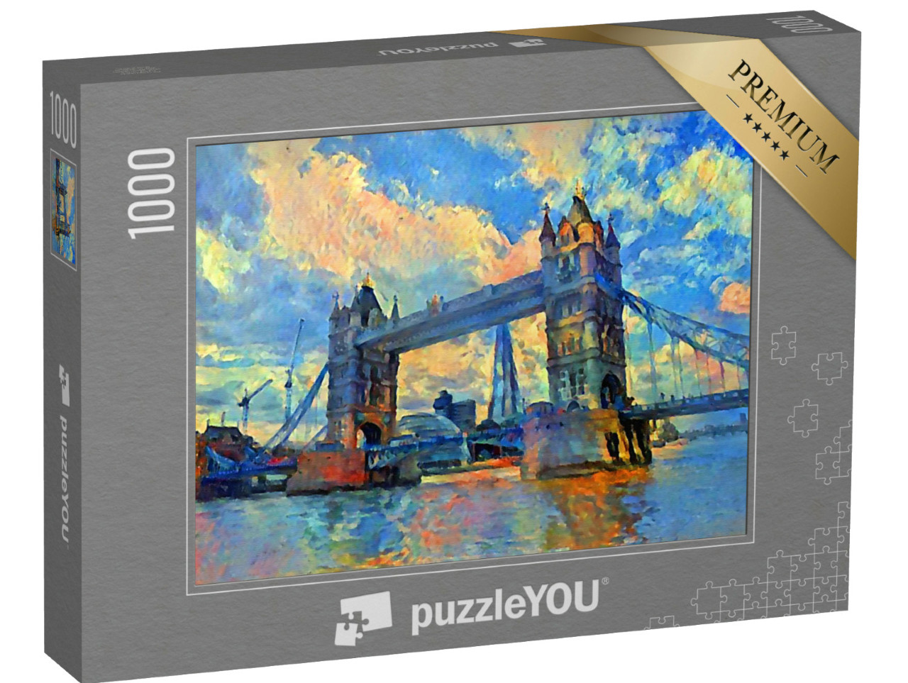Puzzle de 1000 pièces « Belle peinture à l'huile du Tower Bridge de Londres »