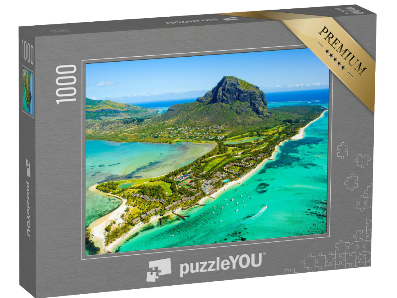 Puzzle de 1000 pièces « Lagon bleu au pied du Morne Brabant, Maurice »