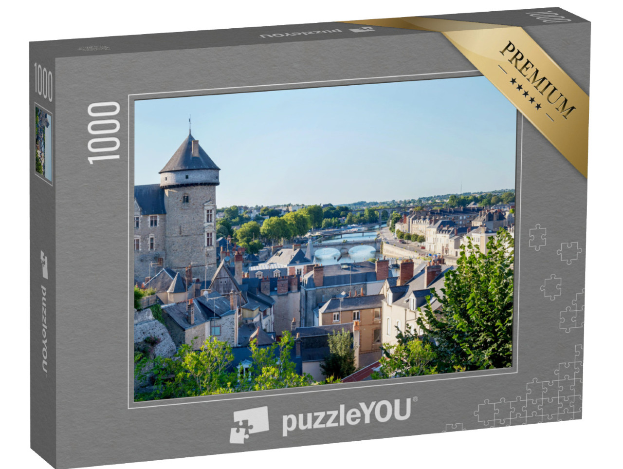 Puzzle de 1000 pièces « Rives de la rivière Mayenne, ville de Laval, Mayenne, Pays de Loire, France »