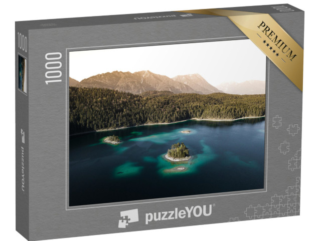 Puzzle de 1000 pièces « Les îles du magnifique lac Eibsee en Bavière, Allemagne »