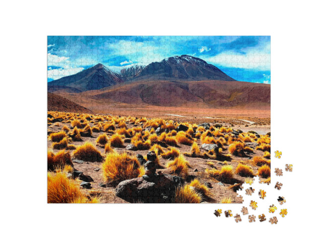 Puzzle de 1000 pièces « Hauts plateaux de Bolivie au volcan Canapa »