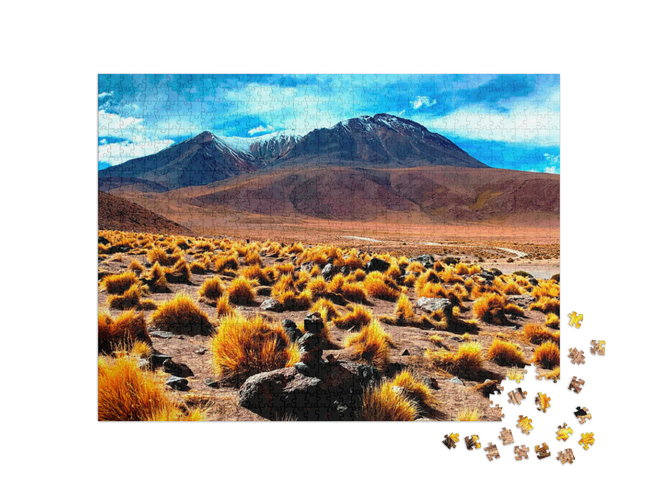Puzzle de 1000 pièces « Hauts plateaux de Bolivie au volcan Canapa »