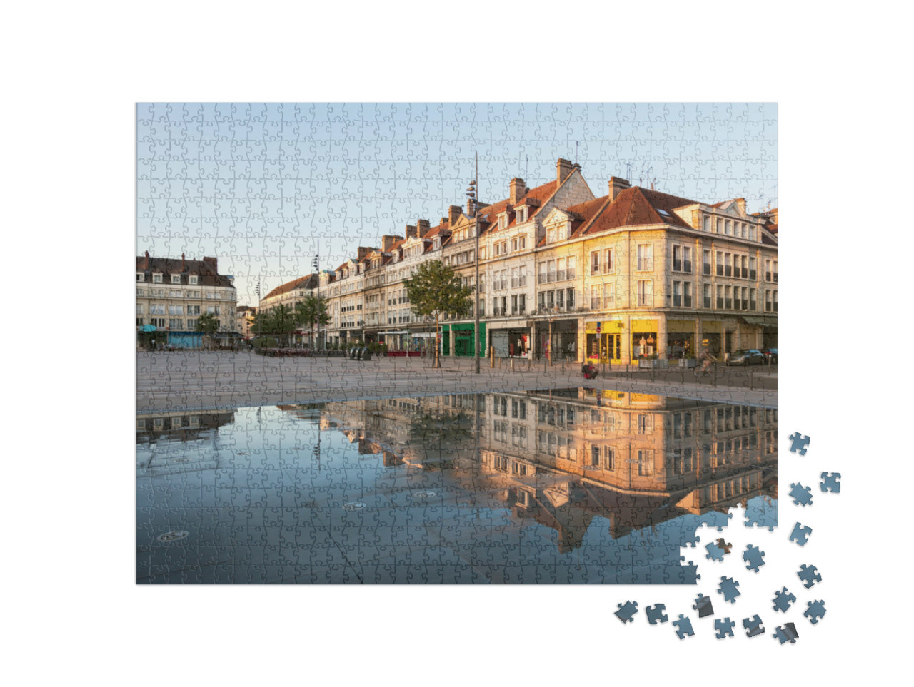 Puzzle de 1000 pièces « Place Jeanne Hachette à Beauvais au coucher du soleil. Beauvais, Hauts-de-France, France. »