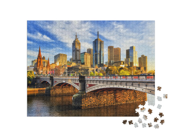 Puzzle de 1000 pièces « Matin au-dessus des gratte-ciel de Melbourne »