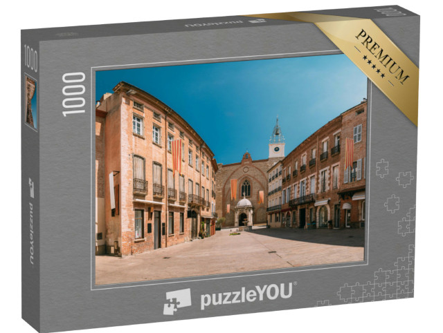 Puzzle de 1000 pièces « Place Léon Gambetta et Cathédrale Basilique de Saint Jean Baptiste de Perpignan »