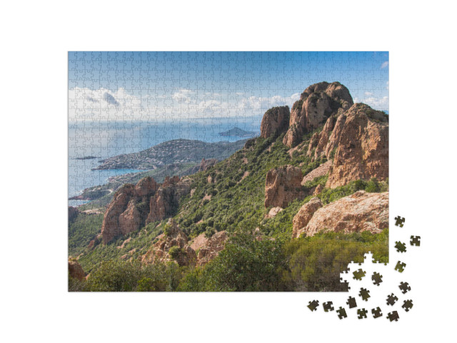Puzzle de 1000 pièces « Vue du massif de l'Esterel sur la Méditerranée au-dessus de Saint-Raphaël »