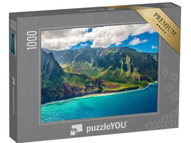Puzzle de 1000 pièces « Vue sur la côte de Napali sur l'île de Kauai à Hawaï »