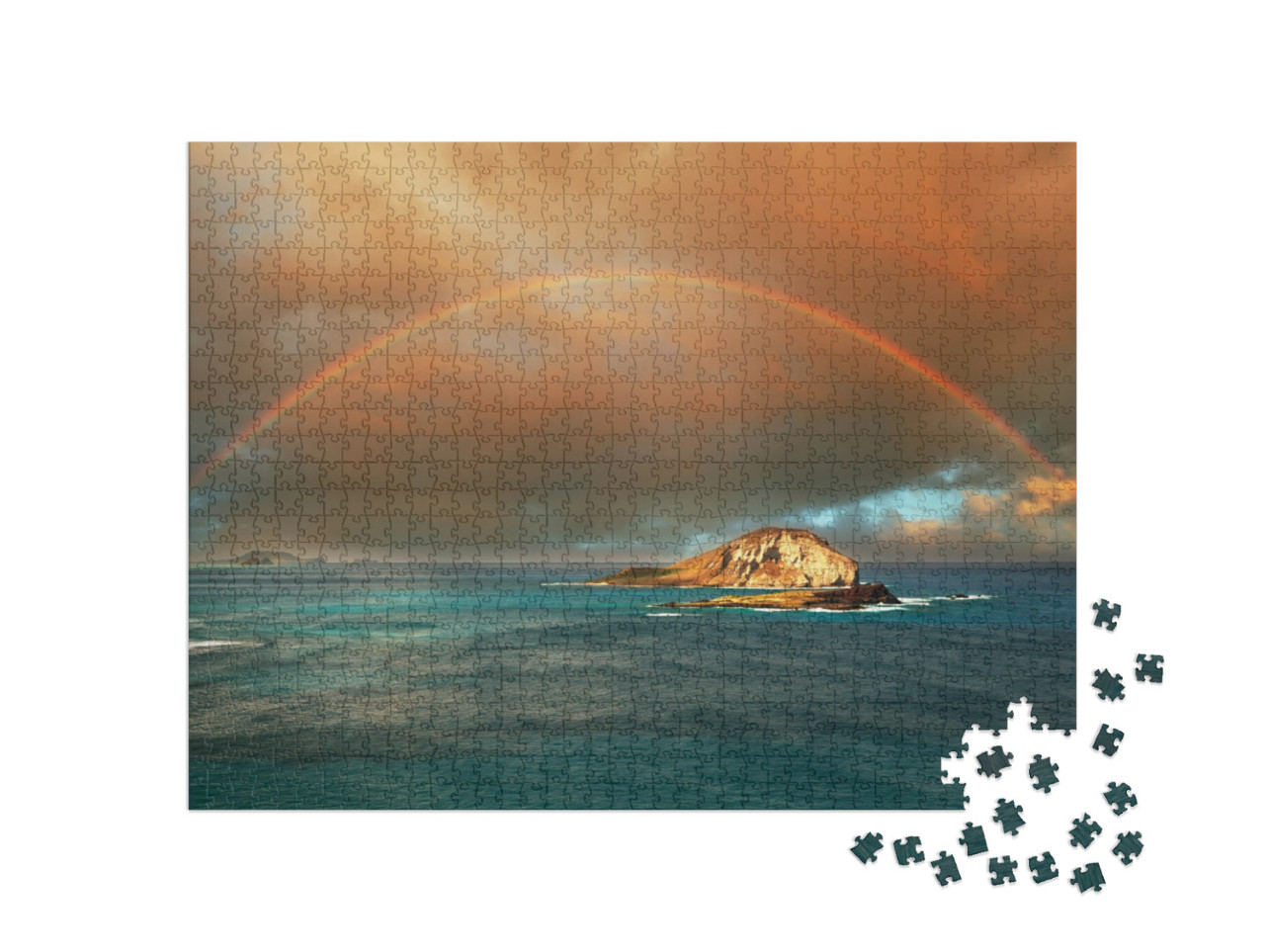 Puzzle de 1000 pièces « Arc-en-ciel sur l'île d'Hawaï »