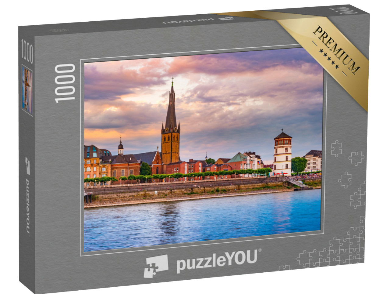 Puzzle de 1000 pièces « Skyline de Düsseldorf sur le Rhin, Allemagne »