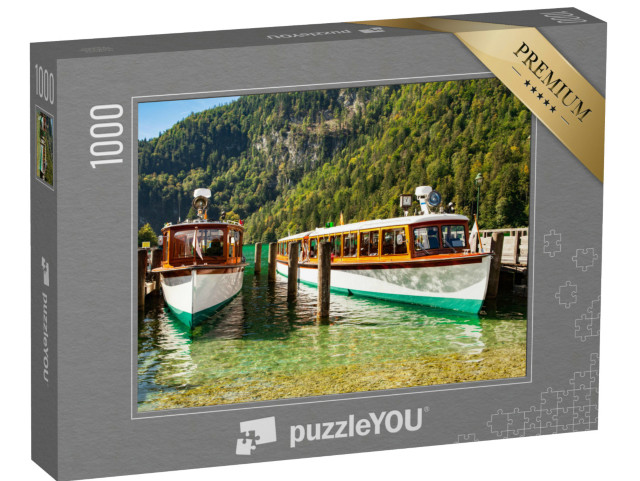 Puzzle de 1000 pièces « Bateaux de tourisme électriques sur le lac Königssee, Bavière »