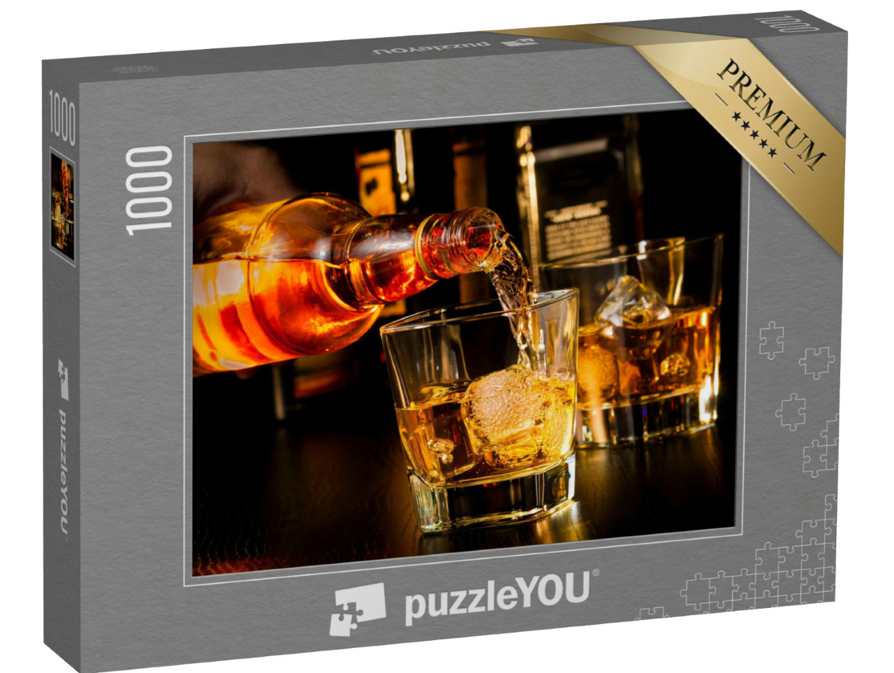 Puzzle de 1000 pièces « Un barman sert du whisky »