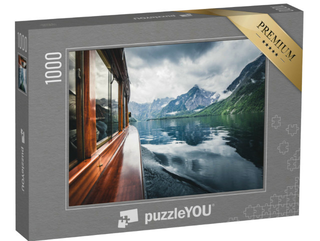 Puzzle de 1000 pièces « Bateau traditionnel sur le célèbre lac Königssee, Berchtesgadener Land, Bavière »