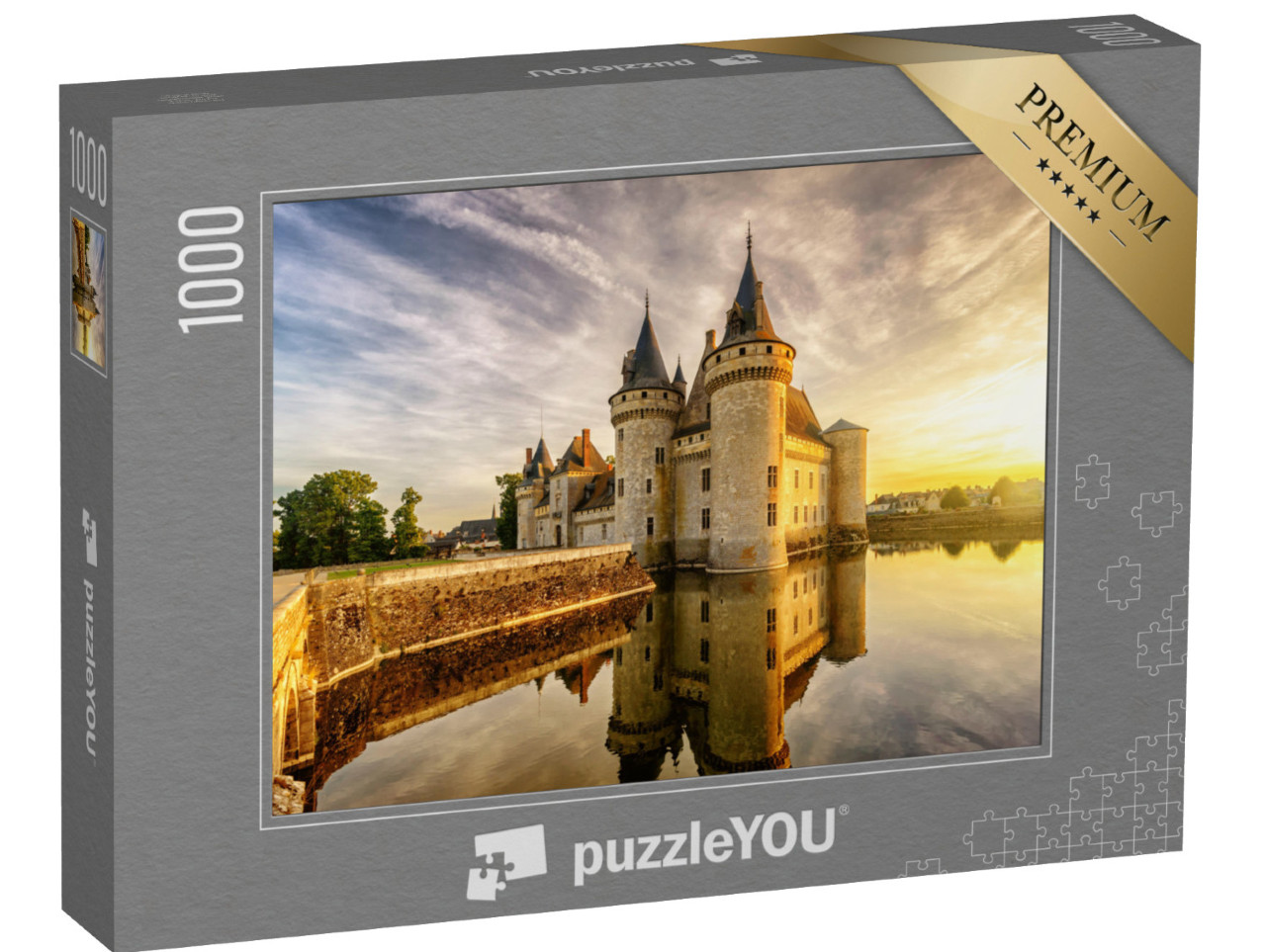 Puzzle de 1000 pièces « Chateau de Sully-sur-Loire im Sonnenuntergang »