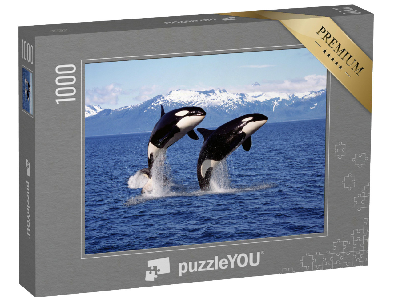 Puzzle de 1000 pièces « Deux orques devant un paysage de montagne »
