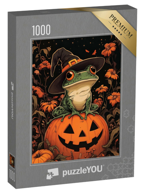 Puzzle de 1000 pièces « Grenouille magique d'Halloween »