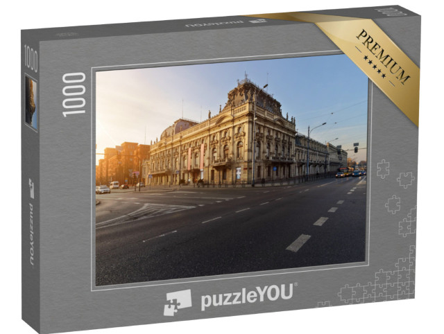 Puzzle de 1000 pièces « Coucher de soleil sur Lodz avec le Palais Poznanski, Pologne »