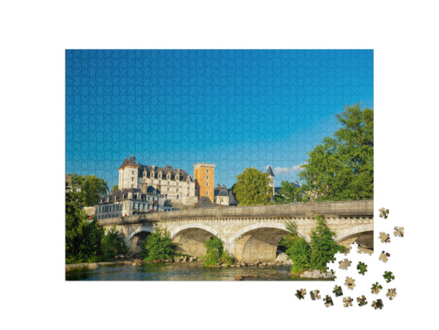 Puzzle de 1000 pièces « Pau, France, vue du château sur la rivière »
