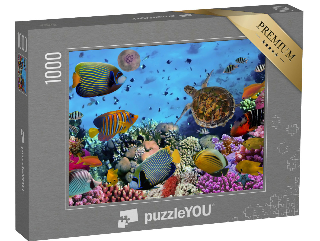 Puzzle de 1000 pièces « Récif corallien coloré avec des poissons et des tortues de mer »