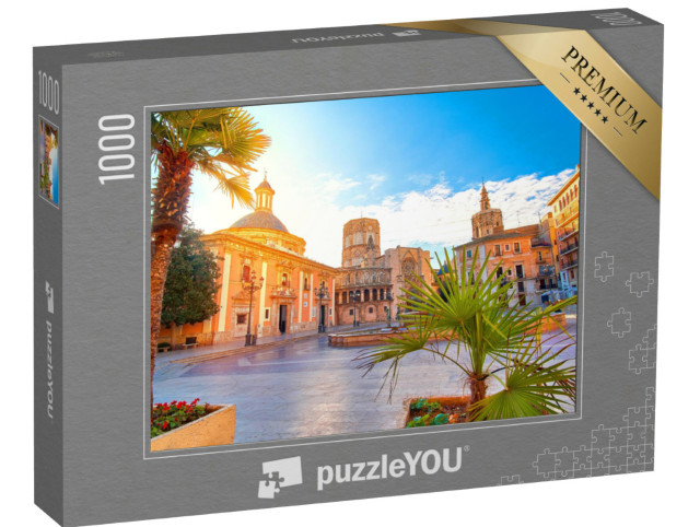 Puzzle de 1000 pièces « Place de la Vierge Marie : cathédrale de Valence au lever du soleil »