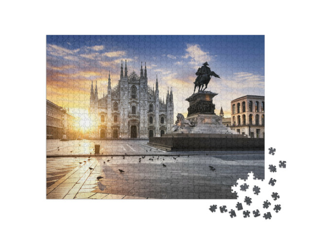 Puzzle de 1000 pièces « Duomo au lever du soleil, Milan, Europe »