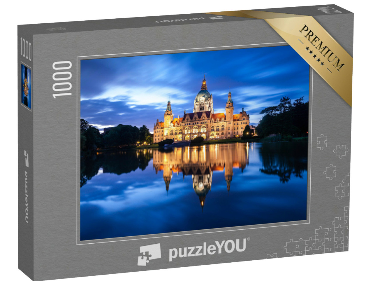 Puzzle de 1000 pièces « Nuit sur la mairie de Hanovre »