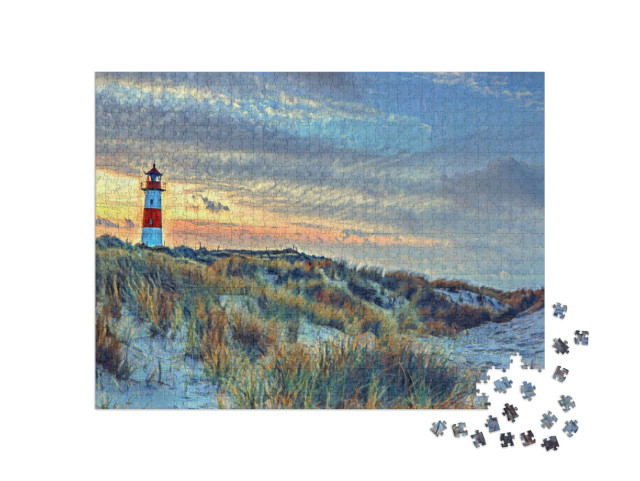 Puzzle de 1000 pièces « dans le style de Paul-Cezanne - Phare nordique sur l'île de Sylt - Collection de puzzles Artistes & Peintures »