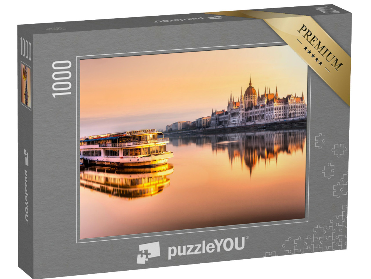 Puzzle de 1000 pièces « Vue sur le Parlement de Budapest au lever du soleil, Hongrie »