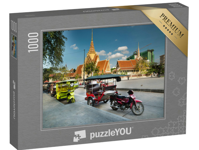 Puzzle de 1000 pièces « Taxis tuk tuk colorés, Cambodge »