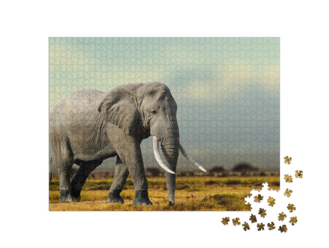 Puzzle de 1000 pièces « Eléphant d'Afrique, Parc national de Masai Mara, Kenya »