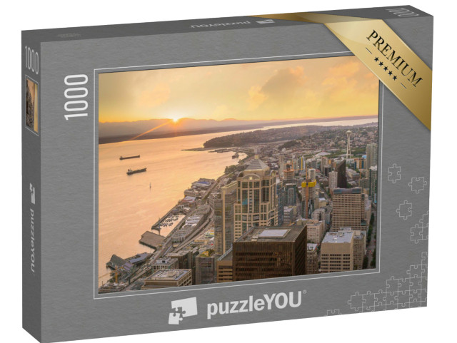 Puzzle de 1000 pièces « Coucher de soleil sur Seattle dans l'État de Washington »