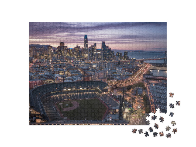 Puzzle de 1000 pièces « Soirée au-dessus de San Francisco, Californie, États-Unis »