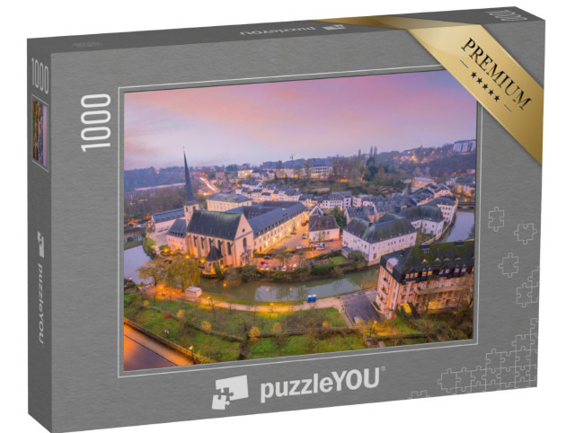 Puzzle de 1000 pièces « Skyline de la vieille ville de Luxembourg-ville, vue aérienne »