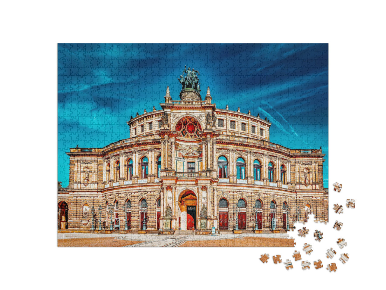 Puzzle de 1000 pièces « Impressionnant opéra Semper, Dresde, Allemagne »