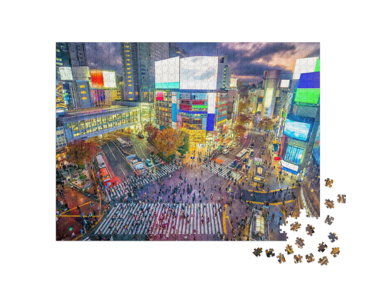 Puzzle de 1000 pièces « Célèbre carrefour de Shibuya à Tokyo, Japon »