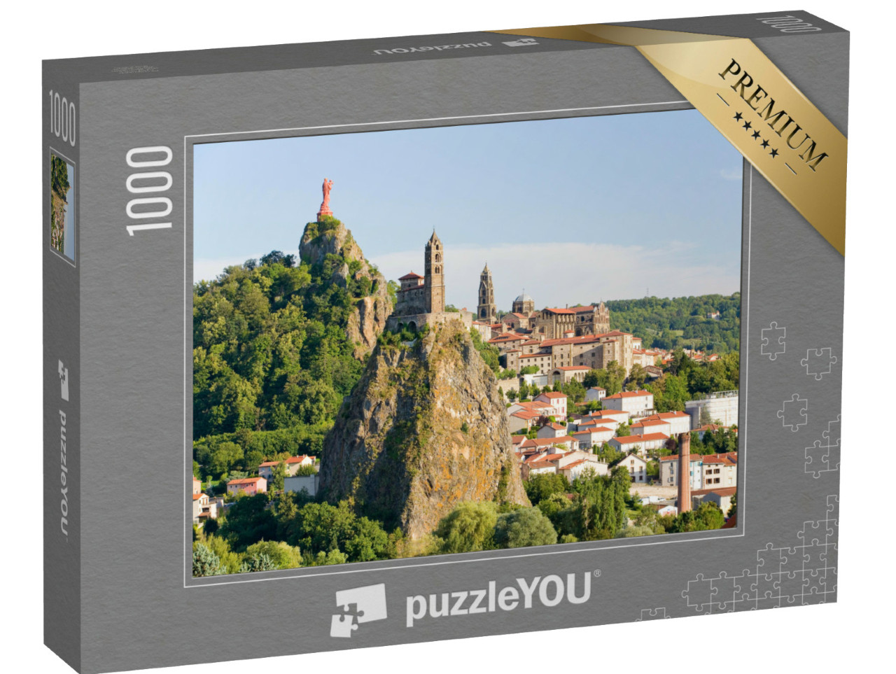 Puzzle de 1000 pièces « Le Puy en Velay et la Chapelle Saint Michel d'Aiguilhe, Auvergne, France. »