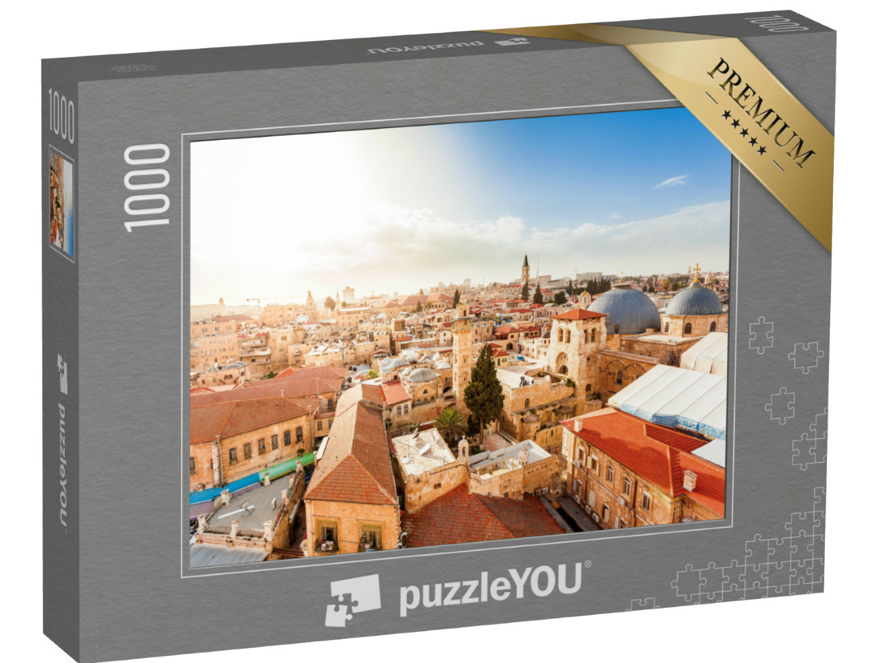 Puzzle de 1000 pièces « Vieille ville de Jérusalem vue du ciel »