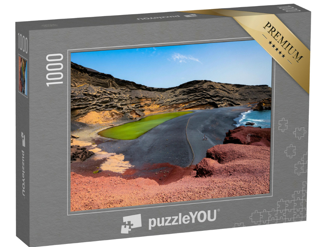 Puzzle de 1000 pièces « Lac vert Charco de Los Clicos à El Golfo, Lanzarote »