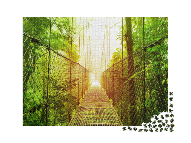 Puzzle de 2000 pièces « Pont suspendu dans la jungle du Costa Rica »
