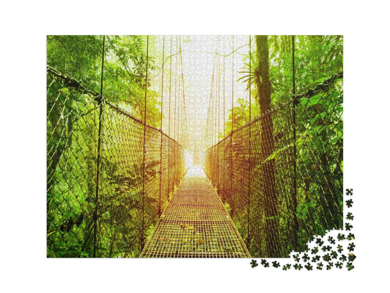 Puzzle de 2000 pièces « Pont suspendu dans la jungle du Costa Rica »