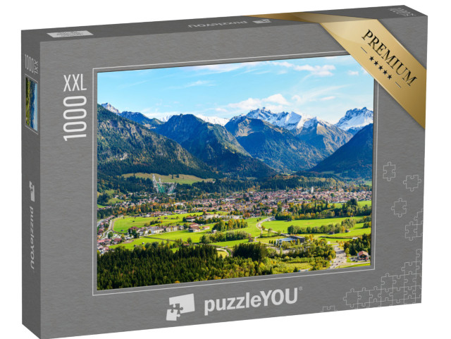 Puzzle 1000 pièces XXL « Vue panoramique d'Obersdorf en Allgäu »