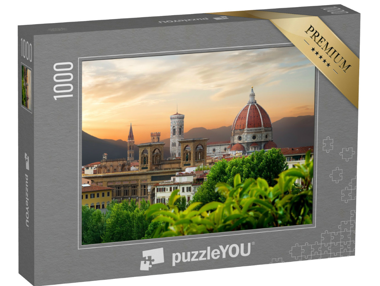 Puzzle de 1000 pièces « Soirée au-dessus de la cathédrale Santa Maria del Fiore, Florence, Italie »